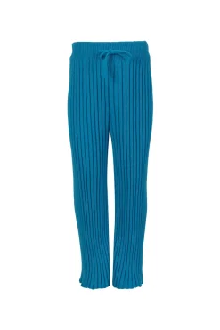BLUE MERINO KNIT TROUSERS