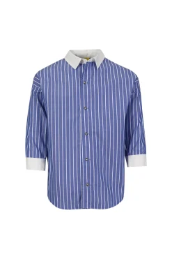 BLUE STRIPES SHIRT DRESS