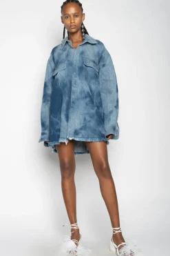 BLUE TIE DYE DENIM OVERSHIRT