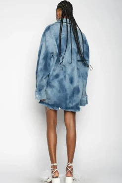 BLUE TIE DYE DENIM OVERSHIRT