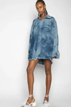 BLUE TIE DYE DENIM OVERSHIRT
