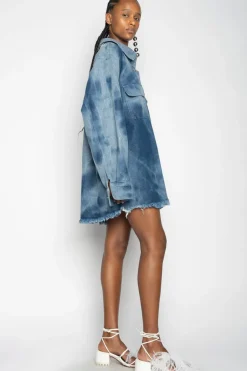 BLUE TIE DYE DENIM OVERSHIRT