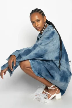 BLUE TIE DYE DENIM OVERSHIRT
