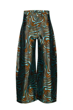 BLUE ZEBRA BROCADE BOYFRIEND TROUSERS