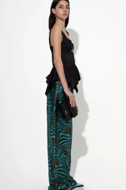 BLUE ZEBRA BROCADE BOYFRIEND TROUSERS
