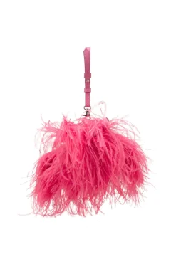 BRIGHT PINK FEATHER BAG