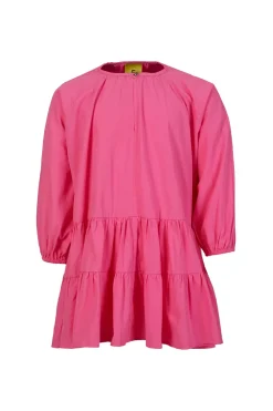 BRIGHT PINK LOOSE GATHERED DRESS