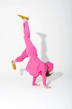 BRIGHT PINK MERINO KNIT TROUSERS
