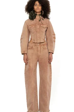 BROWN BOYFRIEND TROUSERS