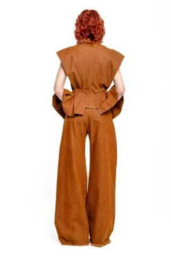 BROWN BOYFRIEND TROUSERS