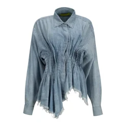 CHAMBRAY PLEATED SHIRT