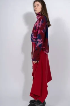 CLASSIC M'A MERINO SKIRT IN RED