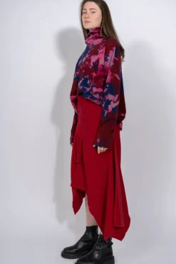 CLASSIC M'A MERINO SKIRT IN RED