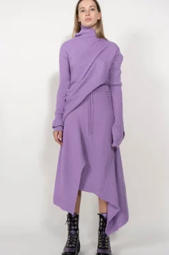 CLASSIC M'A MERINO SKIRT IN LILAC