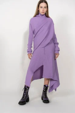 CLASSIC M'A MERINO SKIRT IN LILAC