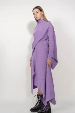CLASSIC M'A MERINO SKIRT IN LILAC