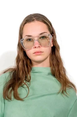CLEAR AVIATOR SUNGLASSES