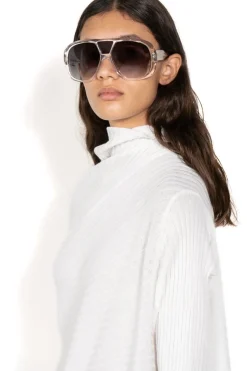 CLEAR AVIATOR SUNGLASSES