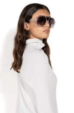 CLEAR AVIATOR SUNGLASSES