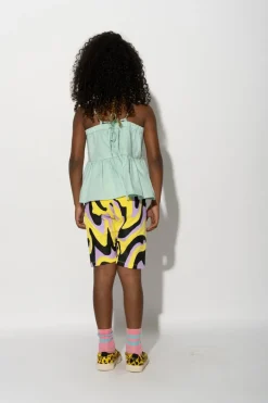 DARK WAVY PRINT BIKER SHORTS