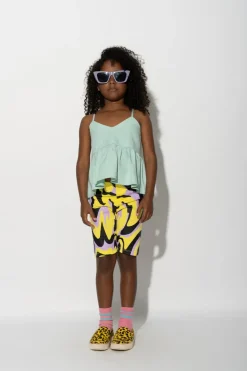 DARK WAVY PRINT BIKER SHORTS