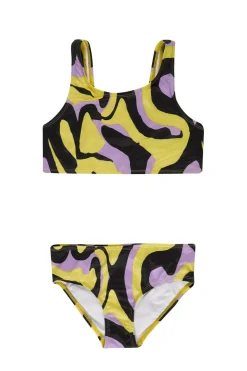 DARK WAVY PRINT BIKINI SET