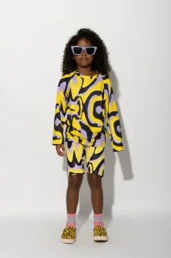 DARK WAVY PRINT LONG SLEEVE TOP