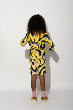 DARK WAVY PRINT LONG SLEEVE TOP