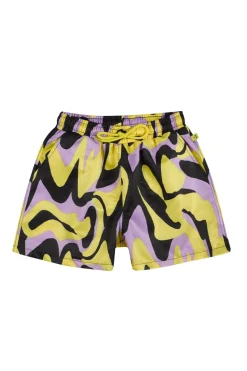 DARK WAVY PRINT SWIM SHORT