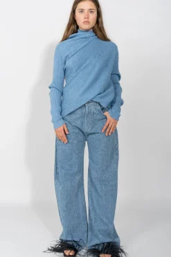 DENIM BOYFRIEND TROUSERS