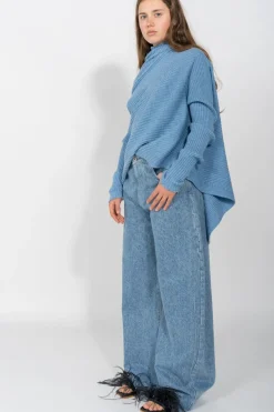 DENIM BOYFRIEND TROUSERS