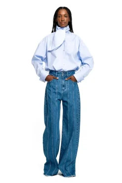 DENIM BOYFRIEND TROUSERS WITH SEAM LINES