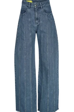DENIM BOYFRIEND TROUSERS WITH SEAM LINES