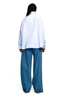 DENIM BOYFRIEND TROUSERS WITH SEAM LINES