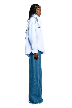 DENIM BOYFRIEND TROUSERS WITH SEAM LINES