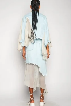 DENIM CHIFFON FITTED JACKET