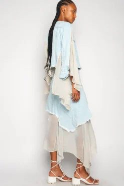 DENIM CHIFFON FITTED JACKET