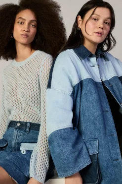DENIM PATCHWORK MINI SKIRT