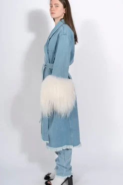 DRESSING GOWN COAT WITH SHEARLING CUFFS