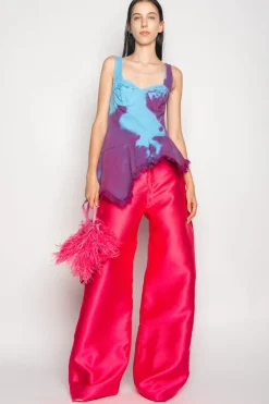 DRILL TIE DYE PEPLUM CORSET TOP