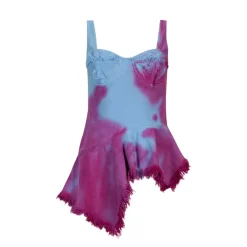 DRILL TIE DYE PEPLUM CORSET TOP