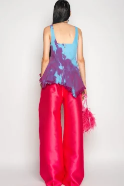DRILL TIE DYE PEPLUM CORSET TOP