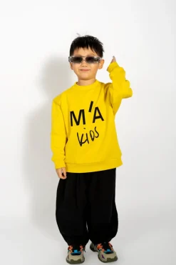 EMBROIDERED CREW NECK IN YELLOW