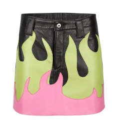 FLAMES LEATHER MINI SKIRT