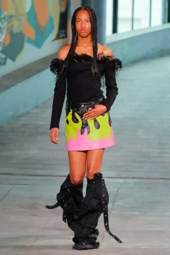 FLAMES LEATHER MINI SKIRT