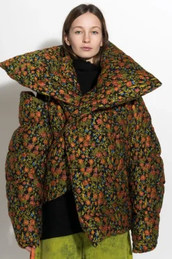 FLORAL BROCADE M'A PUFFER JACKET