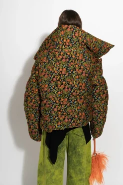 FLORAL BROCADE M'A PUFFER JACKET