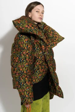 FLORAL BROCADE M'A PUFFER JACKET