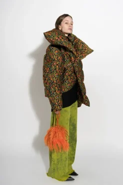 FLORAL BROCADE M'A PUFFER JACKET