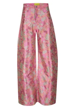 FLOWER BROCADE BOYFRIEND TROUSERS